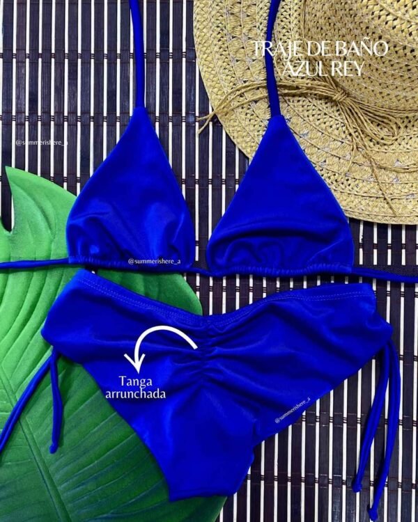azul Arrunchada VESTIDOS TANGA ANCHA AZUL REY